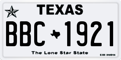 TX license plate BBC1921