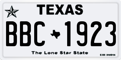 TX license plate BBC1923