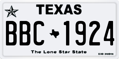 TX license plate BBC1924