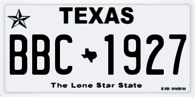 TX license plate BBC1927