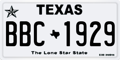 TX license plate BBC1929