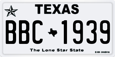 TX license plate BBC1939