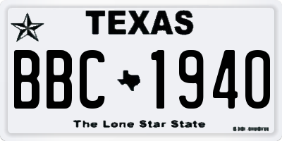 TX license plate BBC1940