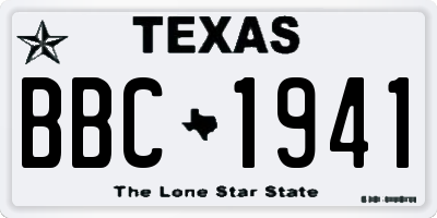 TX license plate BBC1941