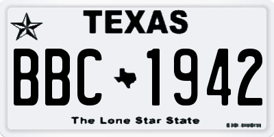 TX license plate BBC1942