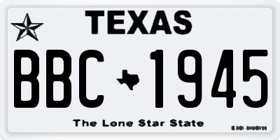 TX license plate BBC1945