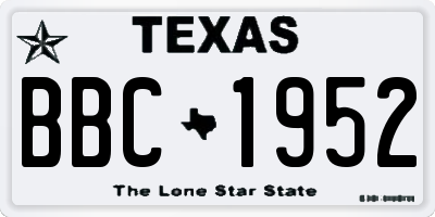 TX license plate BBC1952