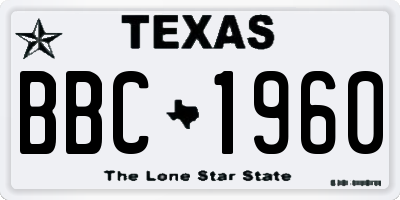 TX license plate BBC1960
