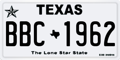 TX license plate BBC1962