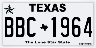 TX license plate BBC1964