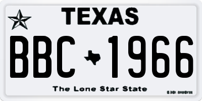TX license plate BBC1966
