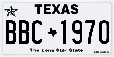 TX license plate BBC1970