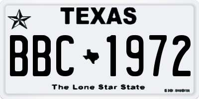 TX license plate BBC1972