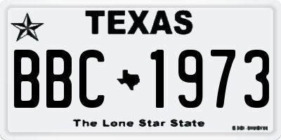 TX license plate BBC1973