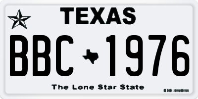TX license plate BBC1976