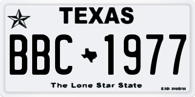 TX license plate BBC1977