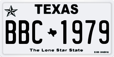 TX license plate BBC1979