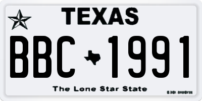 TX license plate BBC1991