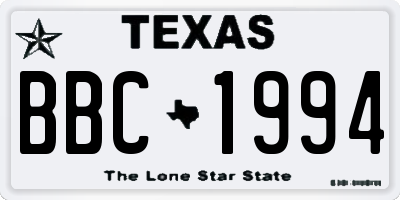 TX license plate BBC1994