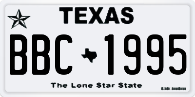 TX license plate BBC1995