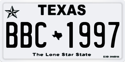 TX license plate BBC1997