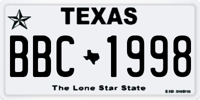 TX license plate BBC1998