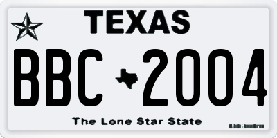 TX license plate BBC2004