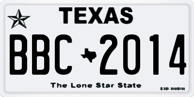TX license plate BBC2014