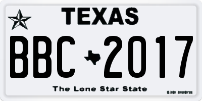 TX license plate BBC2017