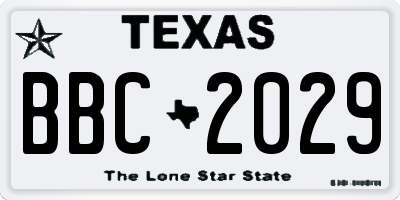 TX license plate BBC2029