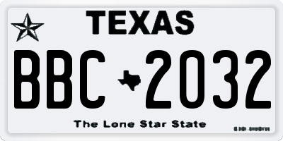 TX license plate BBC2032