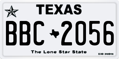 TX license plate BBC2056