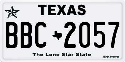 TX license plate BBC2057