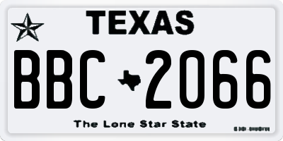 TX license plate BBC2066
