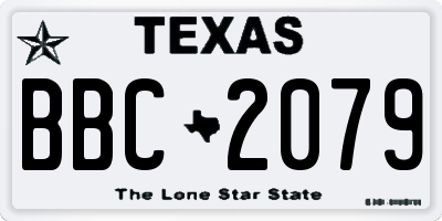 TX license plate BBC2079