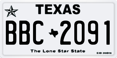 TX license plate BBC2091