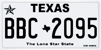 TX license plate BBC2095
