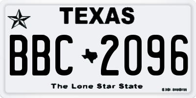 TX license plate BBC2096