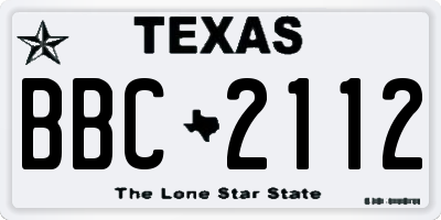 TX license plate BBC2112