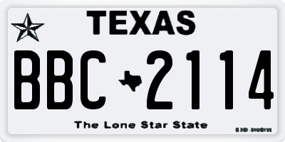 TX license plate BBC2114