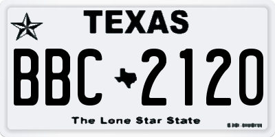 TX license plate BBC2120