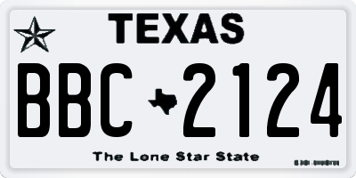 TX license plate BBC2124