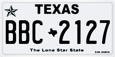 TX license plate BBC2127