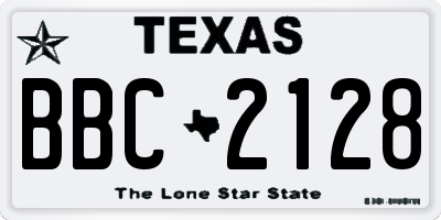 TX license plate BBC2128