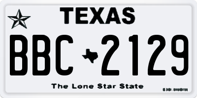TX license plate BBC2129