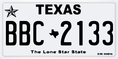 TX license plate BBC2133