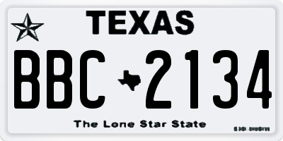 TX license plate BBC2134