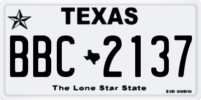 TX license plate BBC2137
