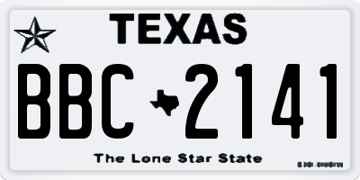 TX license plate BBC2141