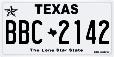 TX license plate BBC2142